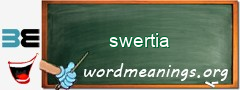 WordMeaning blackboard for swertia